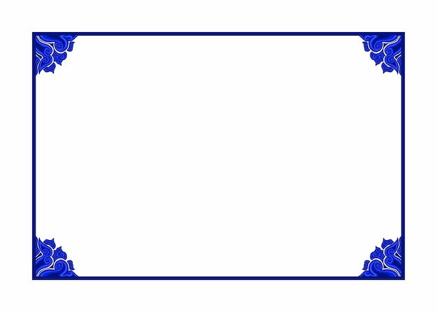 Blauw Ornament Frame Border Vector Design voor Decoratief Element