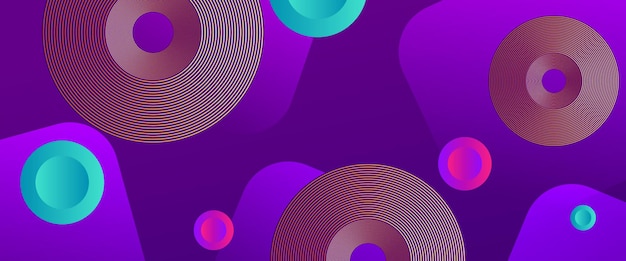 Blauw-rood en paars-violet vector minimalistische moderne abstracte gradiënt banner met vormen Voor website banners brochure posters flyer kaart en omslag
