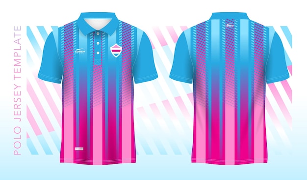 Blauw roze abstracte achtergrond en patroon voor polo trui sport design sjabloon