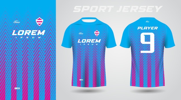 blauw roze sport jersey ontwerp