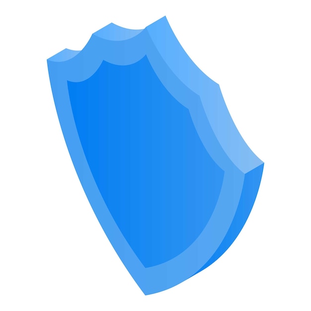 Blauw schildpictogram Isometrisch van blauw schild vectorpictogram voor webontwerp dat op witte achtergrond wordt geïsoleerd