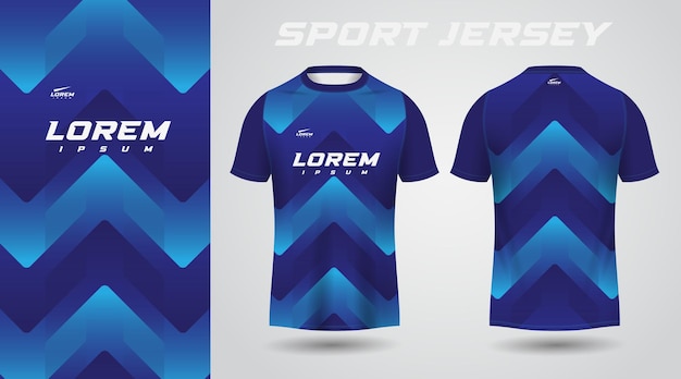 Blauw shirt sport jersey ontwerp