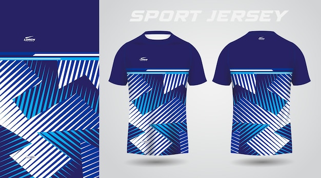 Blauw shirt sport jersey ontwerp