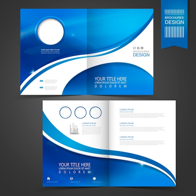 Vector blauw sjabloonontwerp voor reclamefolder