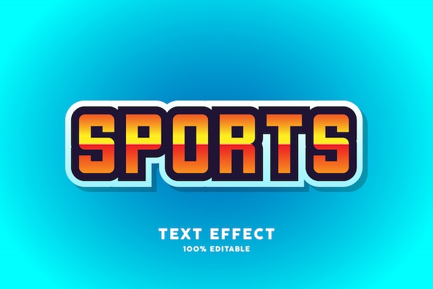 Blauw sportteksteffect, bewerkbare tekst