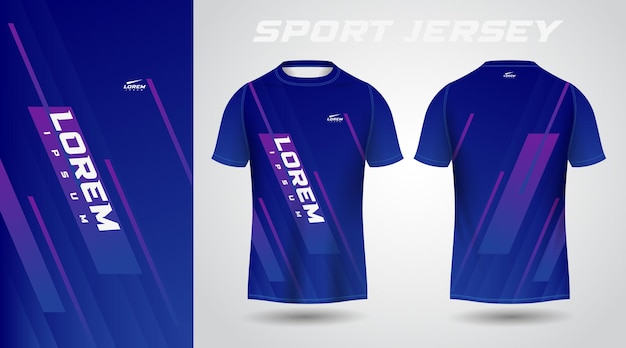 blauw t-shirt sport jersey ontwerp