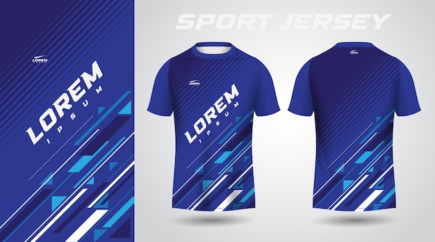 blauw t-shirt sport jersey ontwerp