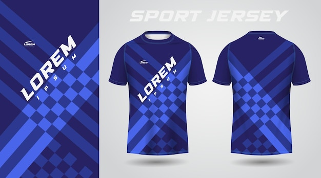 blauw t-shirt sport jersey ontwerp