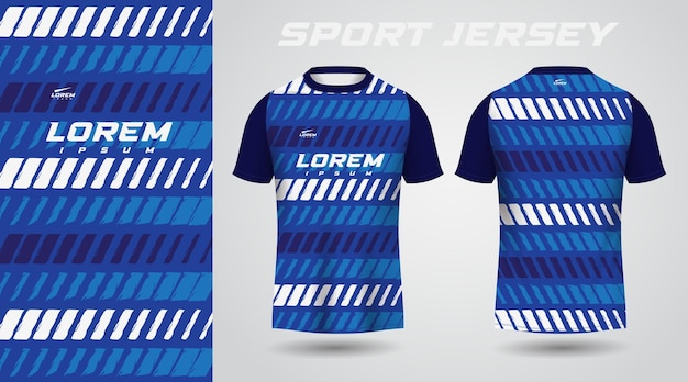 Blauw t-shirt sport jersey ontwerp