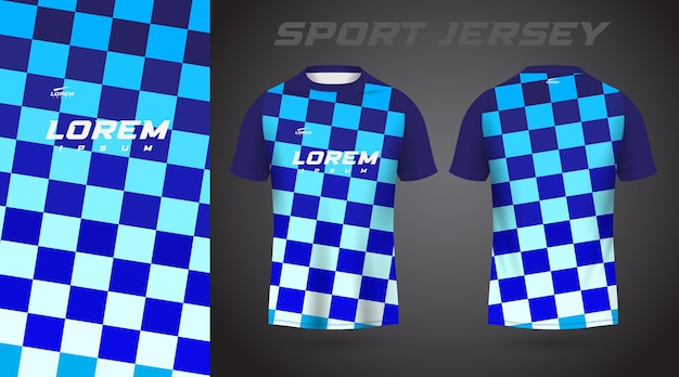 Blauw t-shirt sport jersey ontwerp