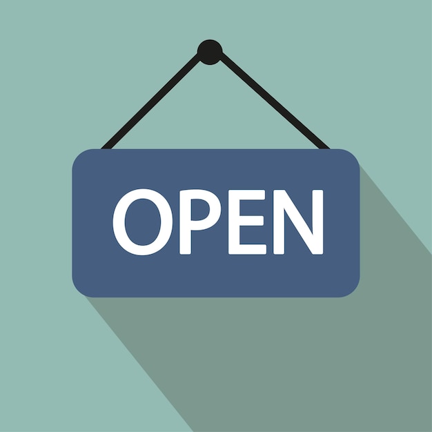Blauw teken open Concept grafisch ontwerpelement Vector illustratie