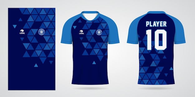 Blauw voetbalshirt sport ontwerpsjabloon