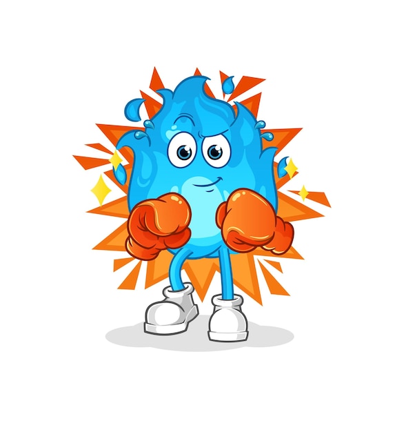 Blauw vuur bokser karakter cartoon mascotte vector