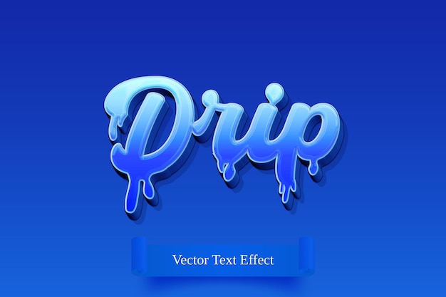 Vector blauw water bewerkbaar teksteffect