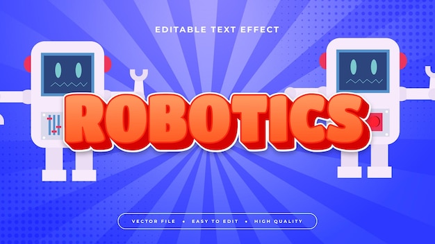 Blauw wit en rood robotica 3D bewerkbare tekst effect lettertype stijl