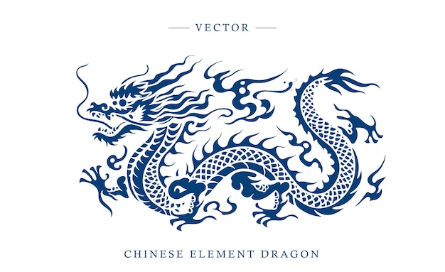 Blauw-wit porselein Chinees drakenpatroon