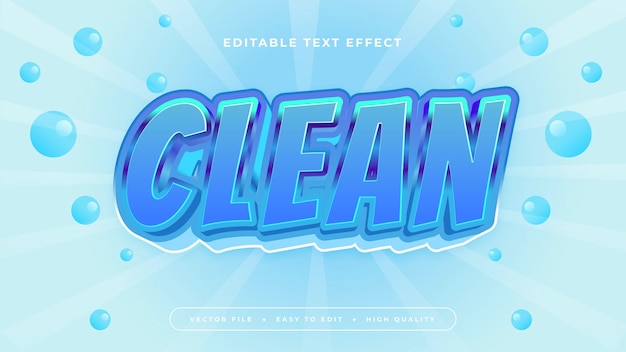 Blauw-wit schone 3D bewerkbare tekst effect lettertype stijl