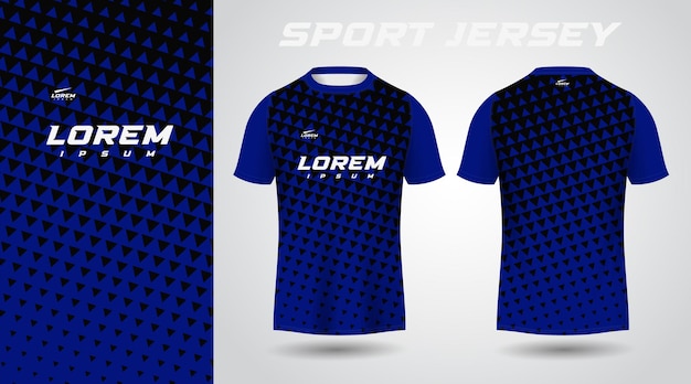 Blauw zwart shirt sport jersey ontwerp