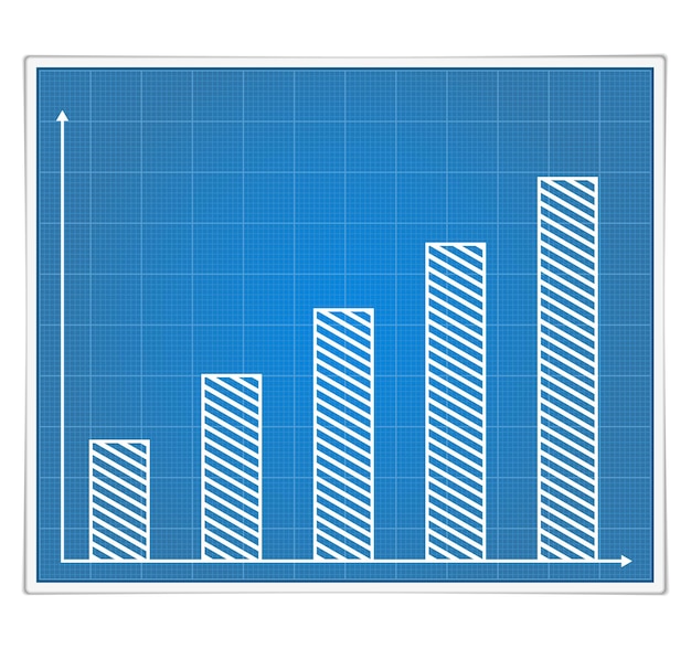 Vector blauwdruk staafdiagram