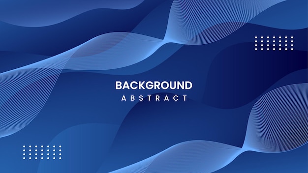 Blauwe abstracte achtergrond met gebogen lijnen