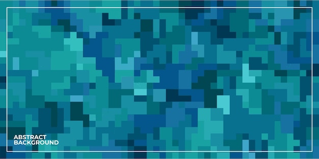 Blauwe abstracte geometrische pixel vierkante betegelde mozaïekachtergrond