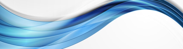 Blauwe abstracte glanzende golven achtergrond