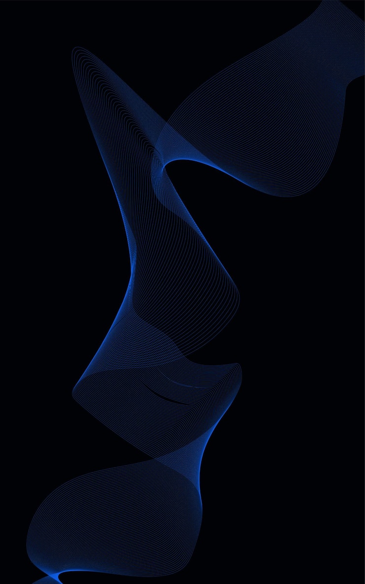 Vector blauwe abstracte golven donkere vectorkunst achtergrond ontwerp