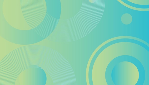blauwe achtergrond met een achtergrond van groene en gele cirkels