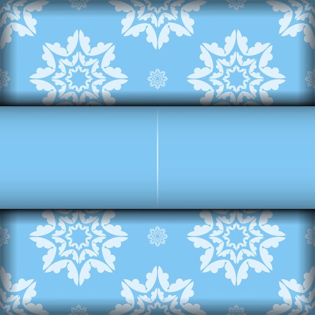Blauwe achtergrond met luxe witte ornamenten voor ontwerp onder uw logo of tekst