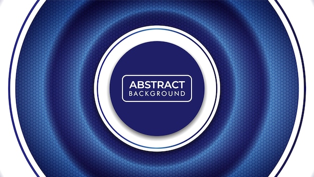 Vector blauwe achtergrond met zeshoek koolstofvezel met geometrische cirkel golf abstract concept