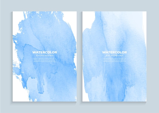 Blauwe aquarel achtergronden met de hand geschilderd