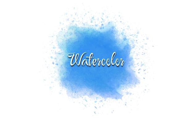 Vector blauwe aquarel slag achtergrond met penseel verf splash textuur stijl