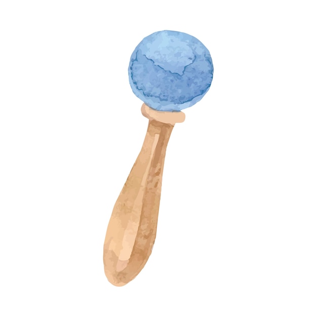 Blauwe aquarel speelgoed rammelaars Jongensbaby shower Hoge kwaliteit illustratie