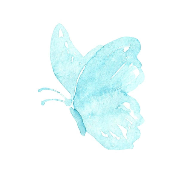 Blauwe aquarel vlinder