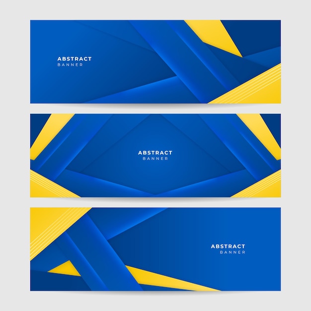 Blauwe bannerachtergrond met oranje en gele kleurensamenstelling in abstracte Vector abstracte grafische ontwerpbanner patroon achtergrond sjabloonillustratie