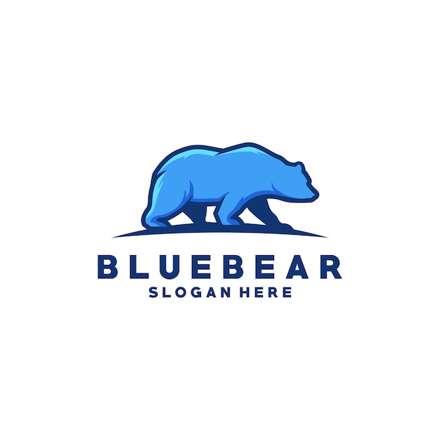 Blauwe beer logo premium vector