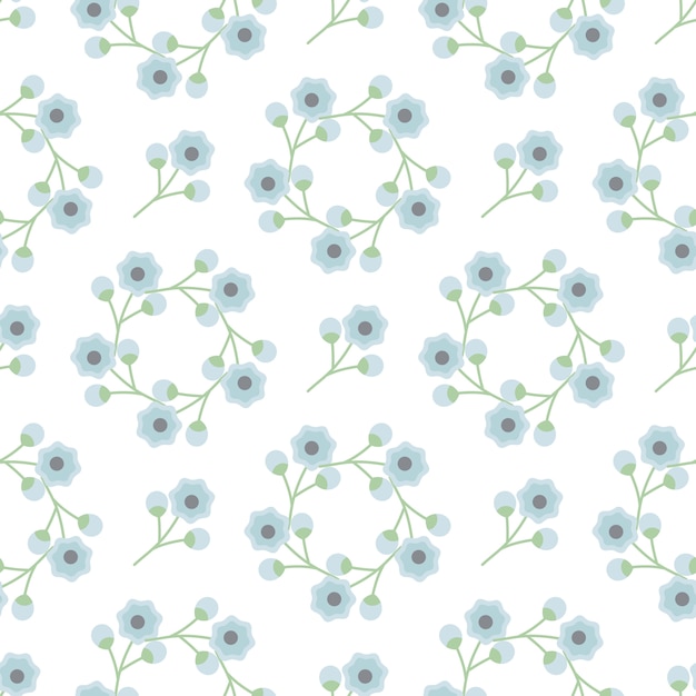 blauwe bloem versiering achtergrond naadloze patroon