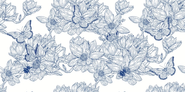 blauwe bloemen op een witte achtergrond