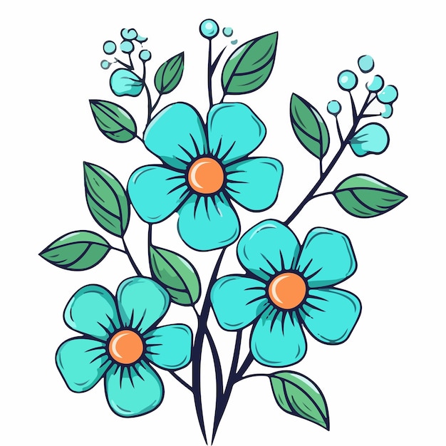 blauwe bloemen vectorillustratie