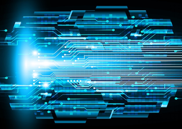 Blauwe cyber circuit toekomstige technologie achtergrond