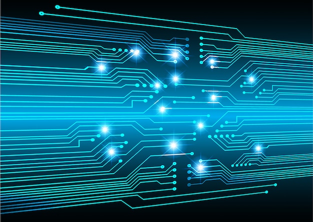Blauwe cyber circuit toekomstige technologie concept achtergrond