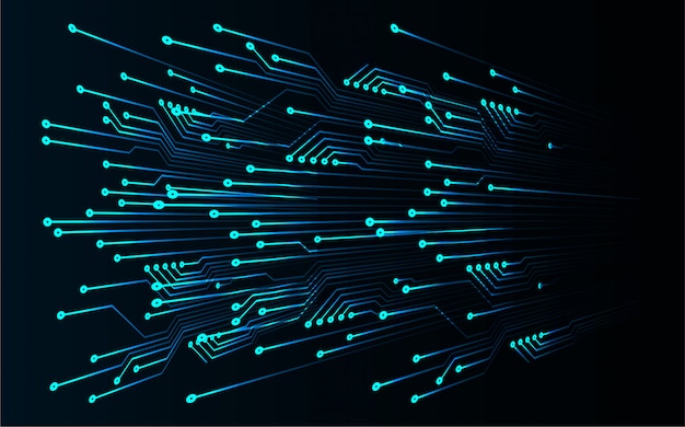 Blauwe cyber circuit toekomstige technologie concept achtergrond