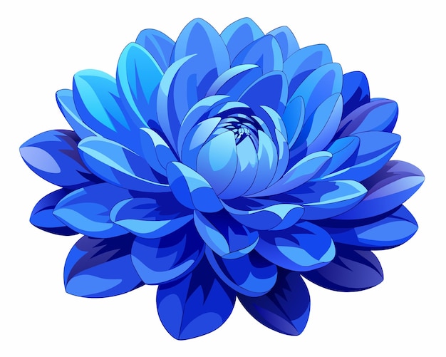 Blauwe dahlia bloem op witte achtergrond vector illustratie