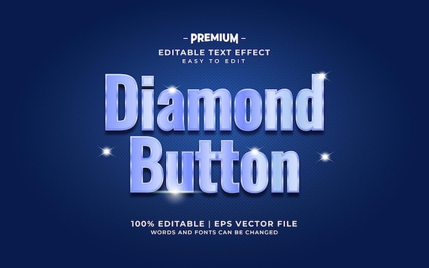 Blauwe diamant knop luxe teksteffect