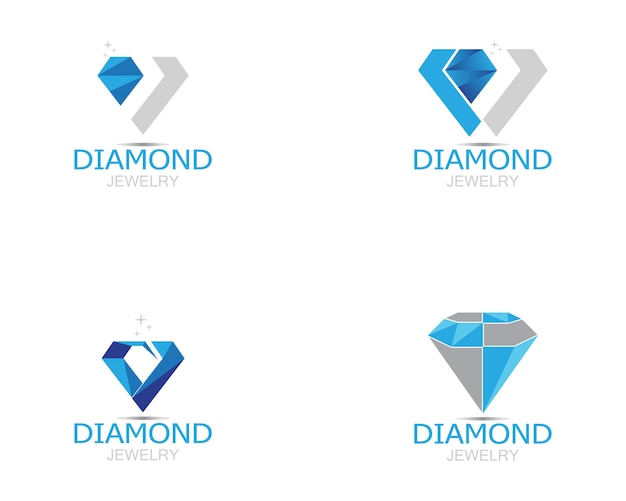 Blauwe diamanten sieraden logo vector