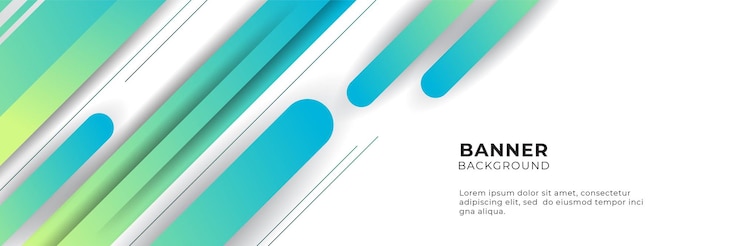 Vector blauwe digitale technologie banner achtergrond ontwerpsjabloon met kleurovergang blauw groen gele kleur.