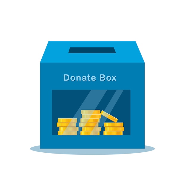 Blauwe donatiebox