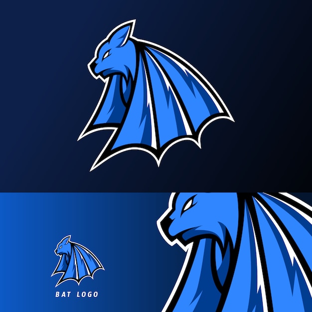 Vector blauwe donkere vampier mascotte sport gaming esport logo sjabloon voor squad gaming team