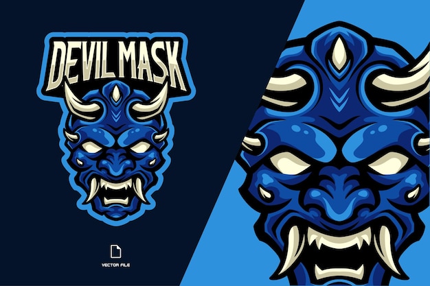 Blauwe duivel mascotte logo illustratie voor een spelteam