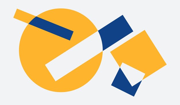 Blauwe en gele abstracte geometrische vectorillustratie als achtergrond